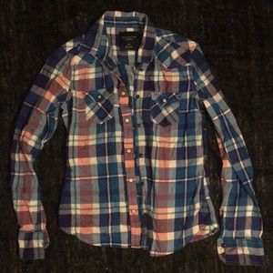 Pearl snap flannel